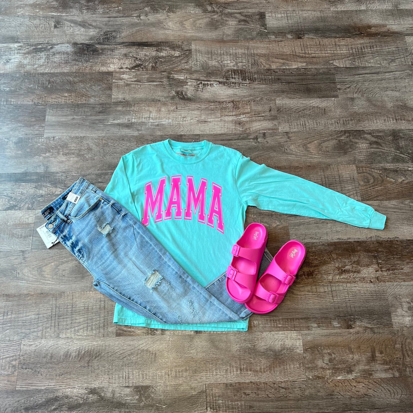 Chalky Mint and Pink Mama Longsleeve